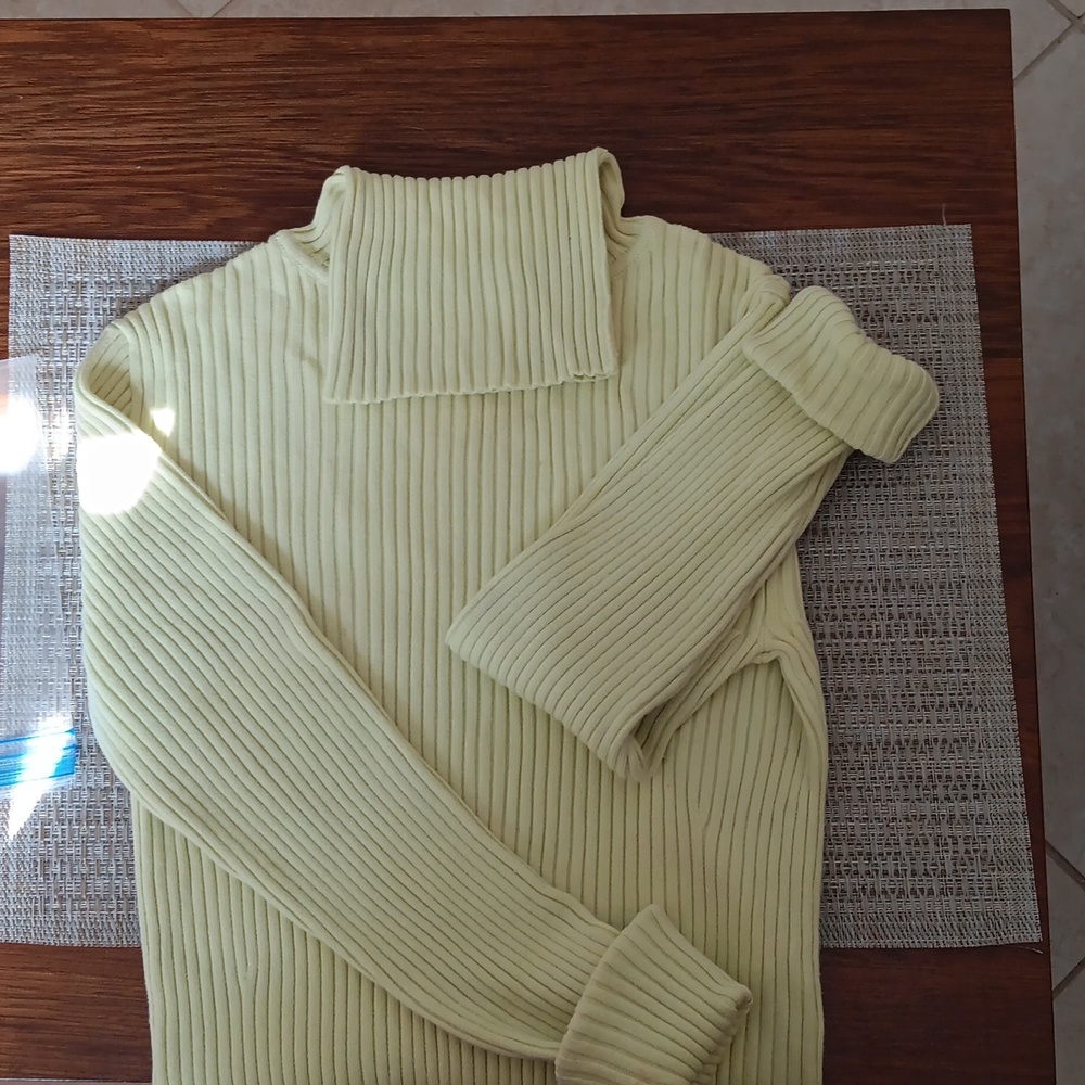 GAP Preloved Ribbed Turtleneck.Celery. Sixe XS
